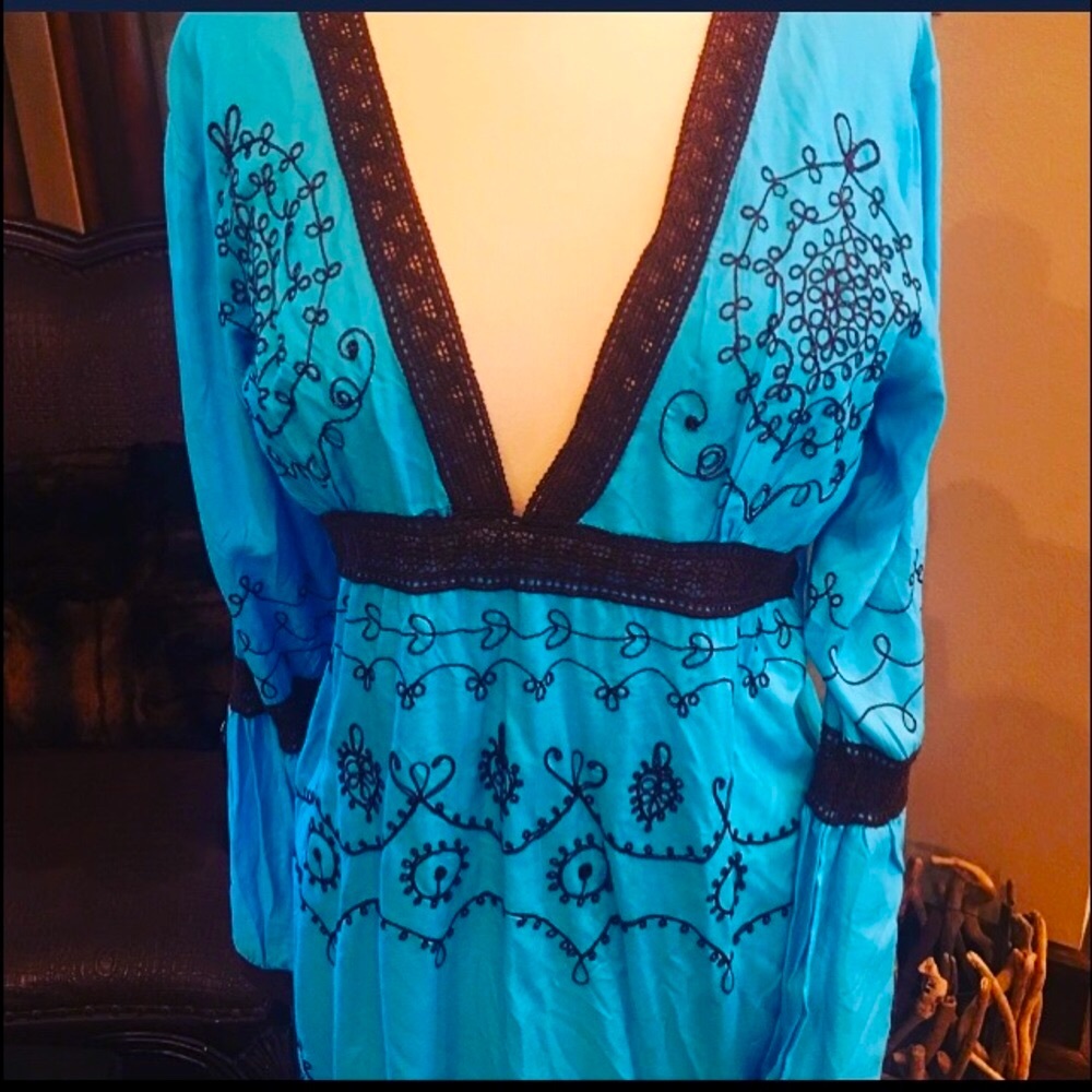 NWT ! Ocean Breeze Dressy Sundress / Pool Party BathingSuit Coverup Size Large